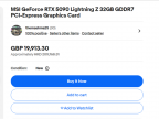微星 RTX 5090 Lightning Z 旗舰显卡 限量开售现18.5万元